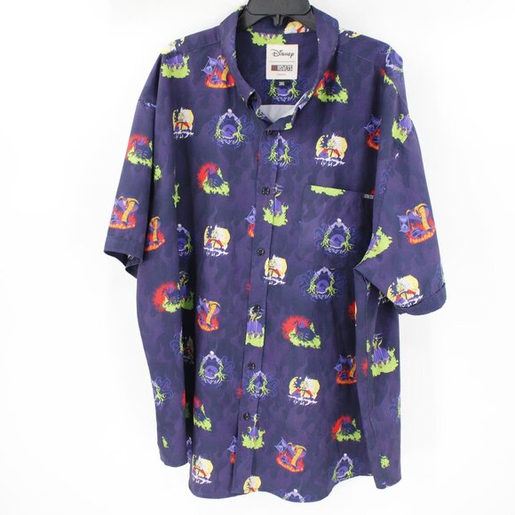 RSVLTS Shirt Mens 3XL Disney villains Evil Moments Button Down Short Sleeve - Picture 2 of 13